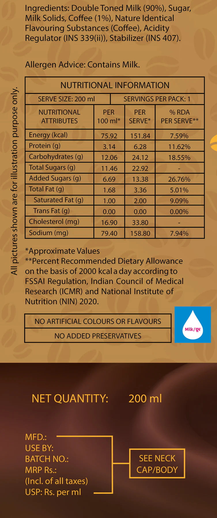 Cravova Classic Cold Coffee - 200 ML