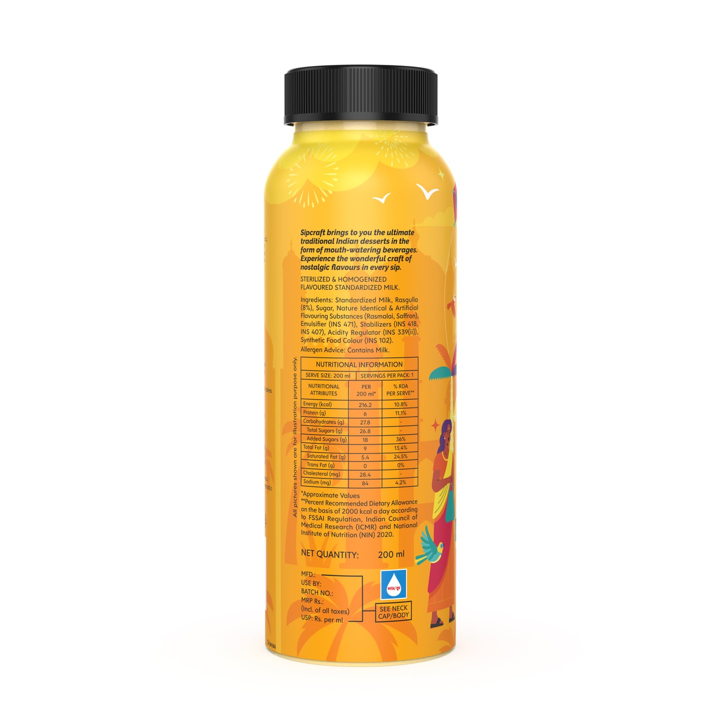 Sipcraft Kesar Rasmalai Thick Shake - 200 ML