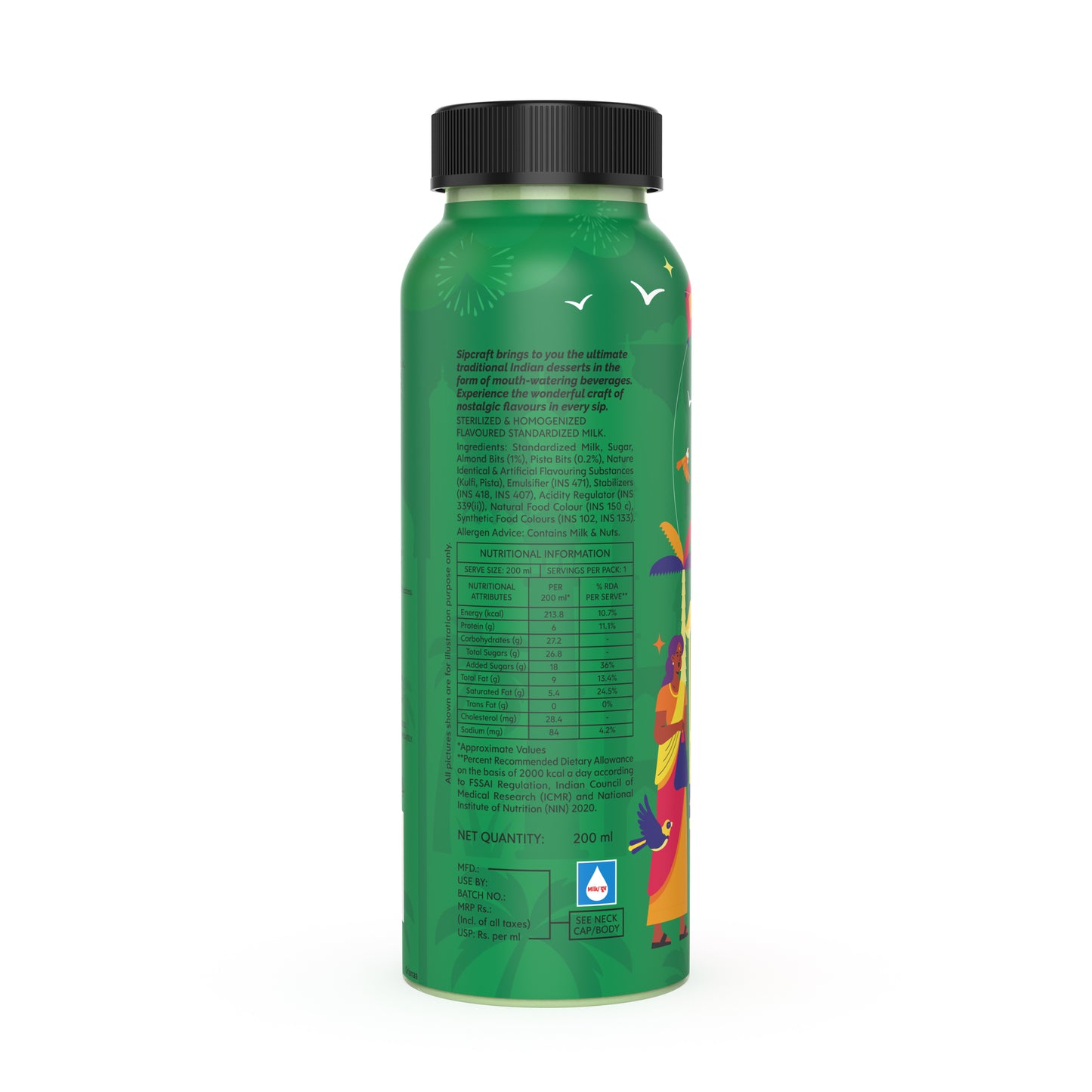 Sipcraft Pista Kulfi Thick Shake - 200 ML