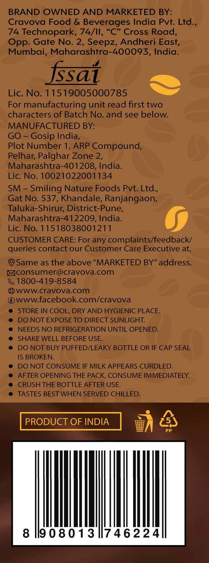 Cravova Hazelnut Cold Coffee - 200 ML