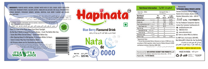 Hapinata Blue Berry Flavoured Drink - 320 ML