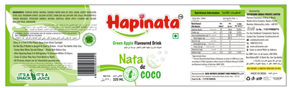 Hapinata Green Apple Flavoured Drink - 320 ML